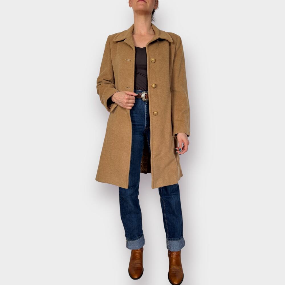 90s Larry Levine Tan Overcoat Size M‎